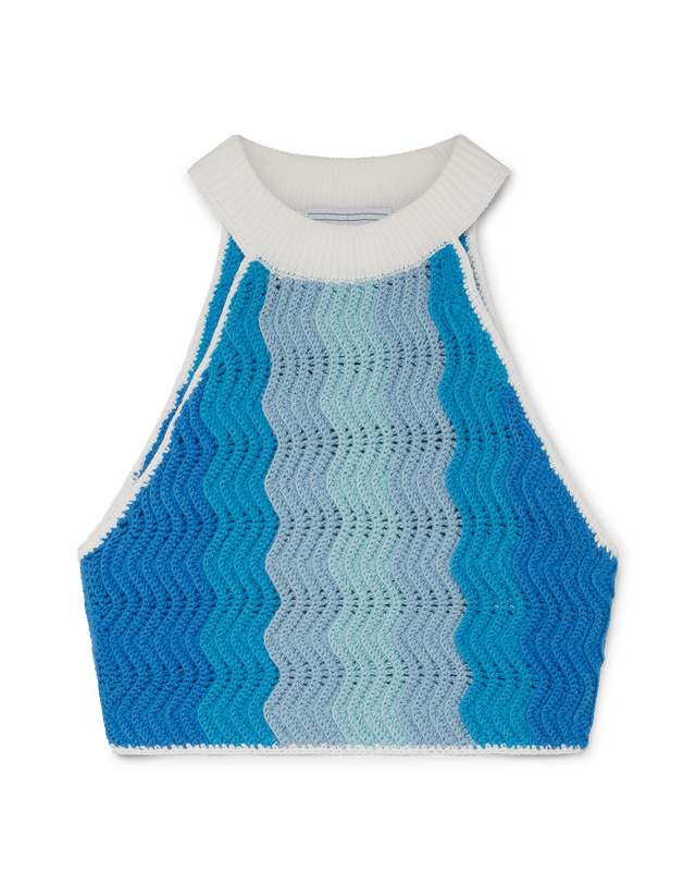 casablanca Blue Gradient Sleeveless Top | Casablanca Paris