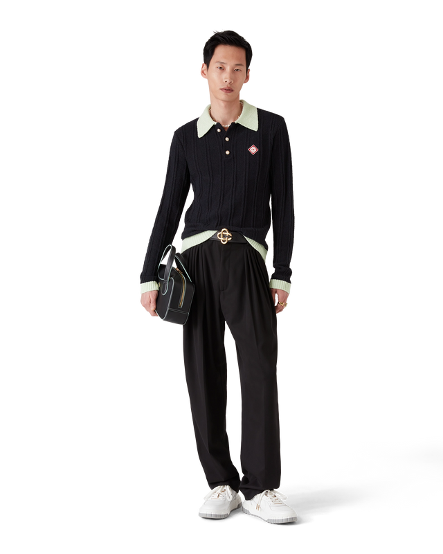 Casablanca Boucle Long Sleeve Polo Shirt | Casablanca Paris