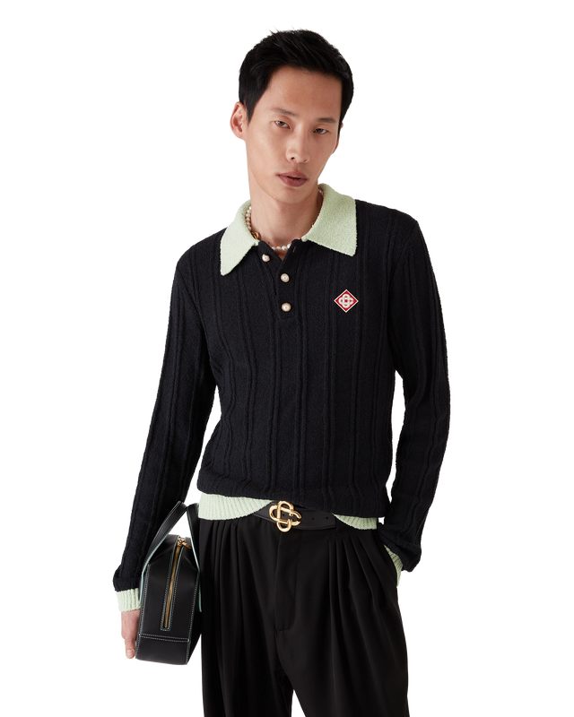Casablanca Boucle Long Sleeve Polo Shirt | Casablanca Paris