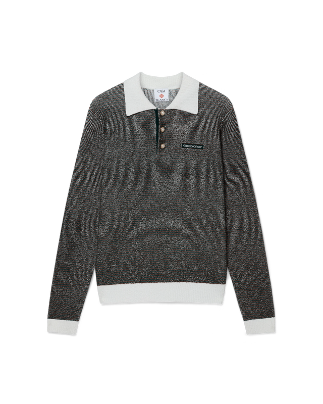 casablanca Boucle Stripe Long Sleeve Polo Shirt | Casablanca Paris