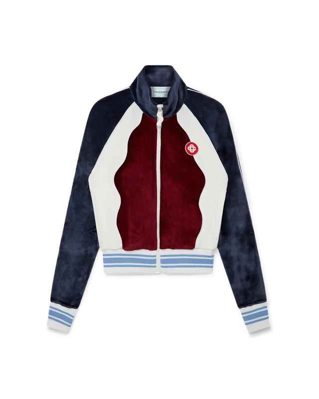 casablanca Burgundy Velour Panelled Track Jacket | Casablanca Paris