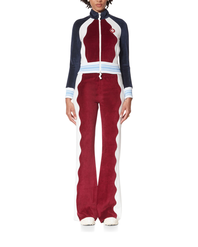 Casablanca Burgundy Velour Panelled Track Pant | Casablanca Paris