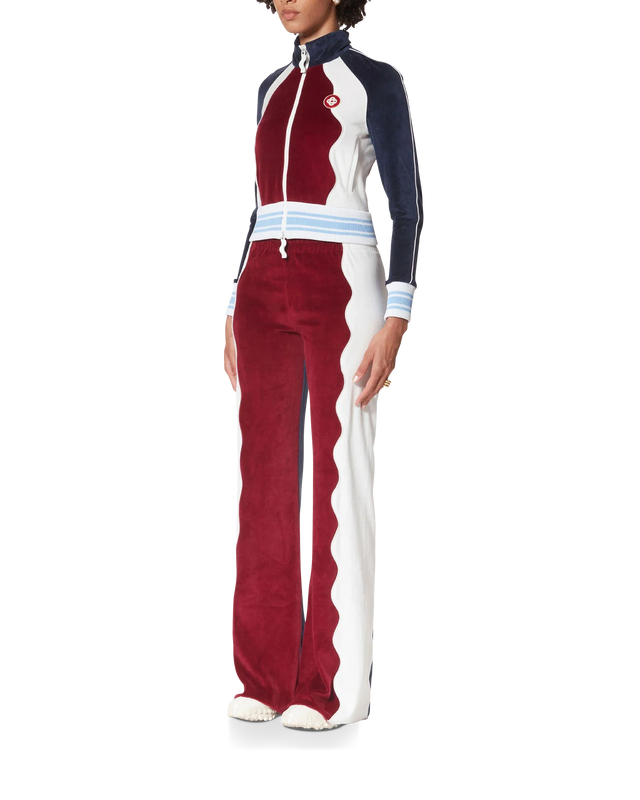 Casablanca Burgundy Velour Panelled Track Pant | Casablanca Paris