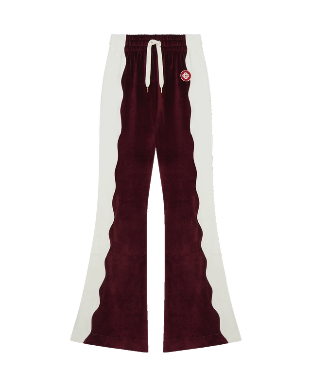 casablanca Burgundy Velour Panelled Track Pant | Casablanca Paris