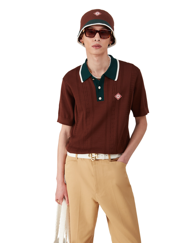 Casablanca Cable Knit Oversized Polo Shirt | Casablanca Paris