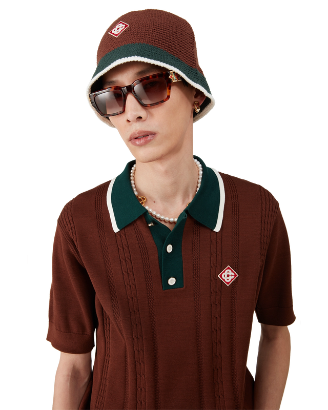 Casablanca Cable Knit Oversized Polo Shirt | Casablanca Paris