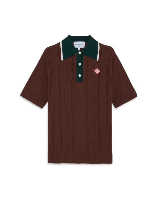 casablanca Cable Knit Oversized Polo Shirt | Casablanca Paris
