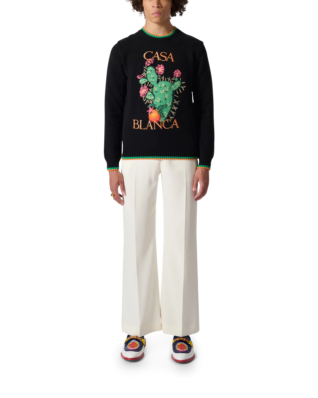Casablanca Cactus Et Orange Intarsia Sweater | Casablanca Paris