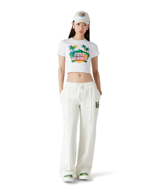 Casablanca Casa Beach Wave Cropped T-Shirt | Casablanca Paris