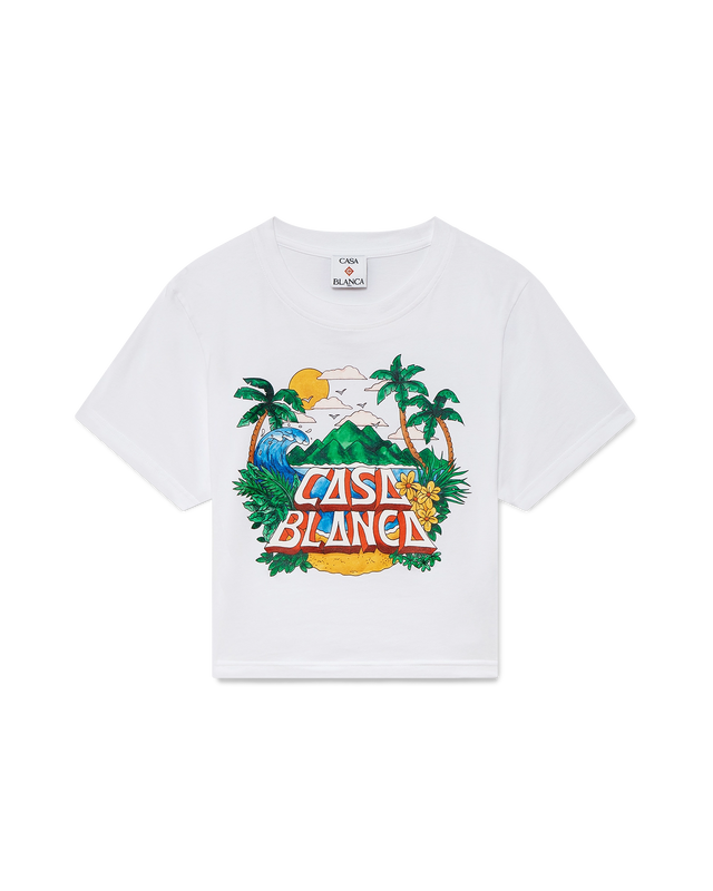 casablanca Casa Beach Wave Cropped T-Shirt | Casablanca Paris