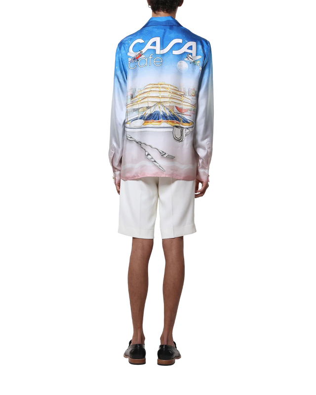 Casablanca Casa Cafe Long-Sleeve Silk Shirt– Casablanca