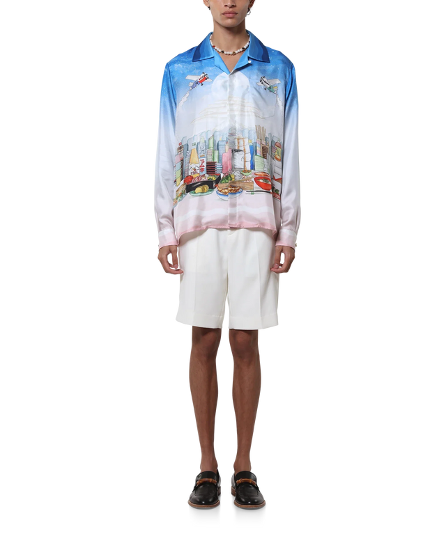 Casablanca Casa Cafe Long-Sleeve Silk Shirt– Casablanca