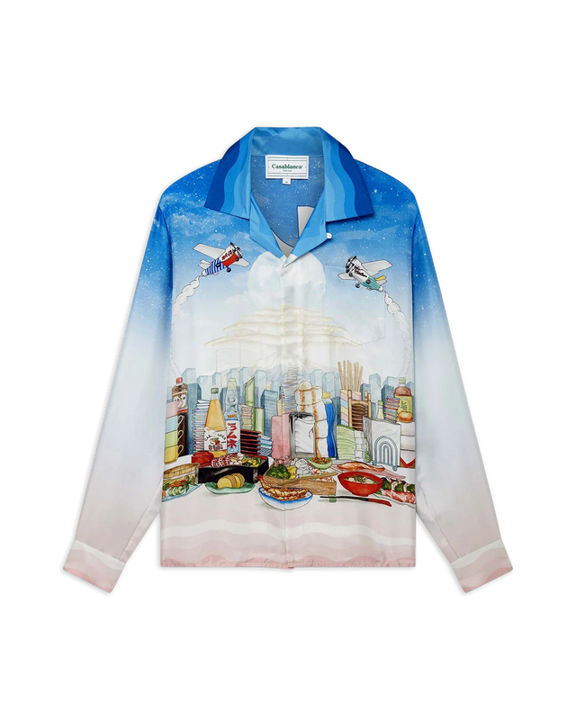 Casablanca Casa Cafe Long-Sleeve Silk Shirt– Casablanca