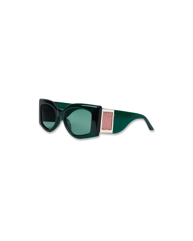 casablanca Casa Magazine Dark Green & Pink Sunglasses | Casablanca Paris