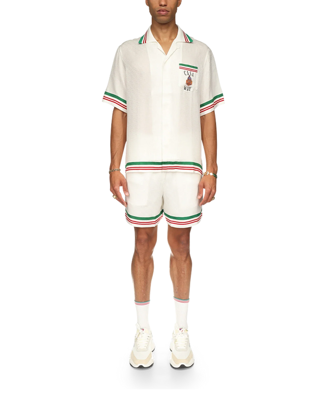 Casablanca Casa Way Knitted Collar Silk Shirt | Casablanca Paris