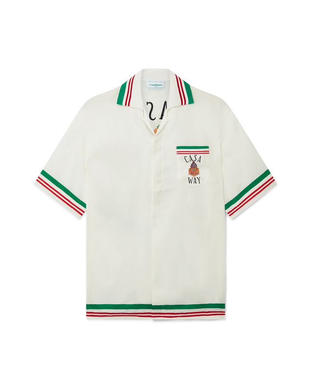 Casablanca Casa Way Knitted Collar Silk Shirt | Casablanca Paris