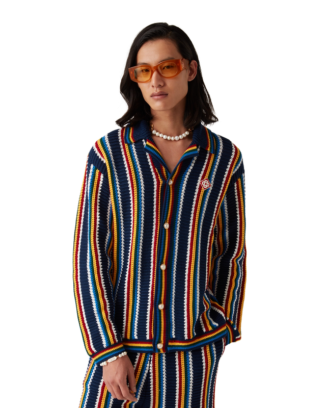 Casablanca Crochet Stripe Shirt | Casablanca Paris