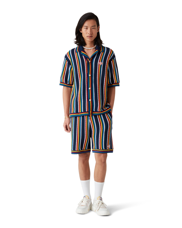 Casablanca Crochet Stripe Shorts | Casablanca Paris