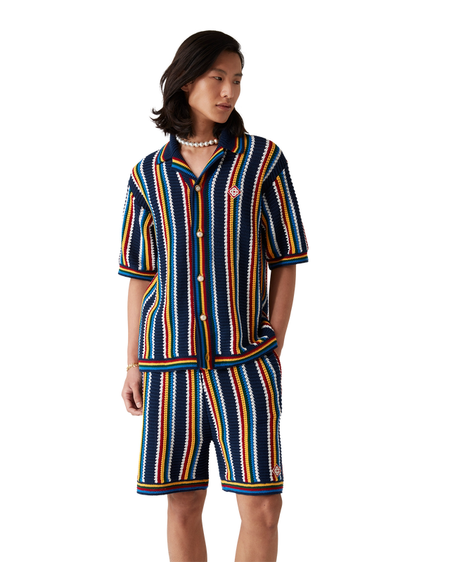 Casablanca Crochet Stripe Shorts | Casablanca Paris