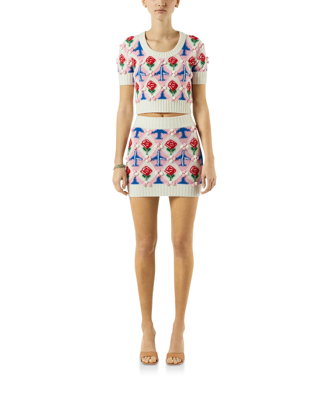 Casablanca Cropped Argyle Jumper | Casablanca Paris