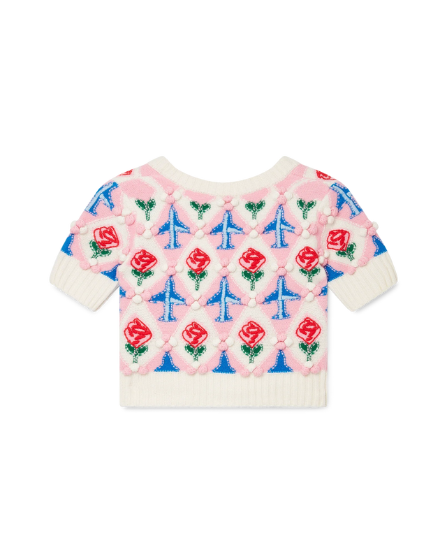 Casablanca Cropped Argyle Jumper | Casablanca Paris