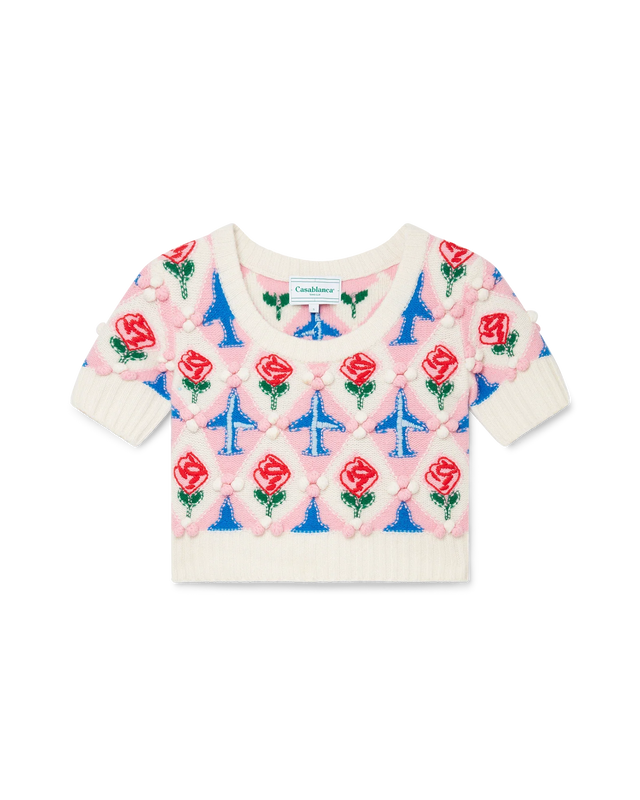 casablanca Cropped Argyle Jumper | Casablanca Paris