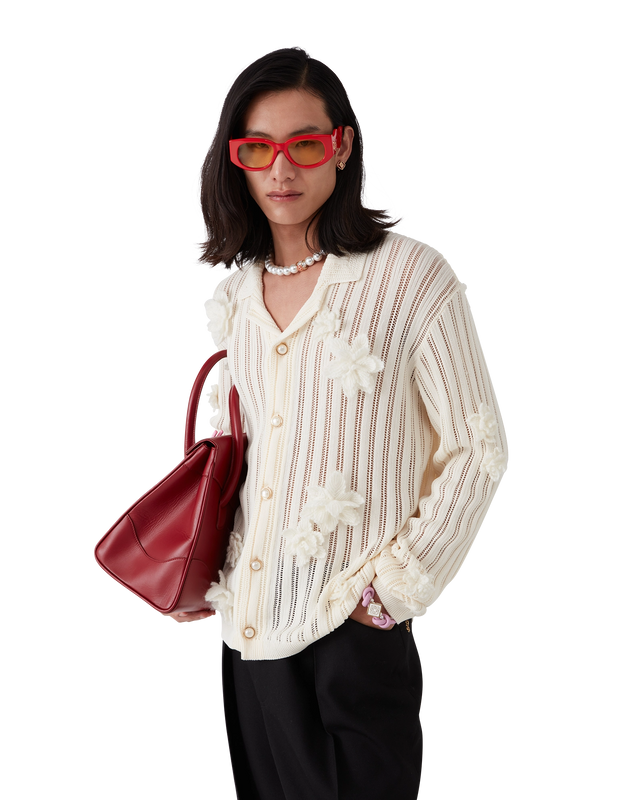 Casablanca Flower Lace Knit Shirt | Casablanca Paris