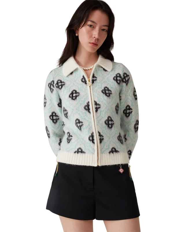 Casablanca Mohair Monogram Zip Jumper– Casablanca