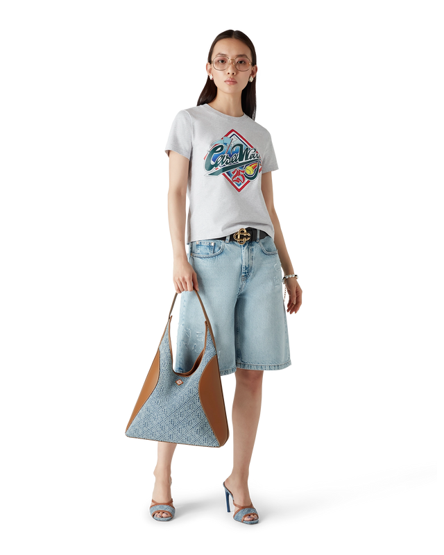 Casablanca Monogram Denim Hobo Bag– Casablanca