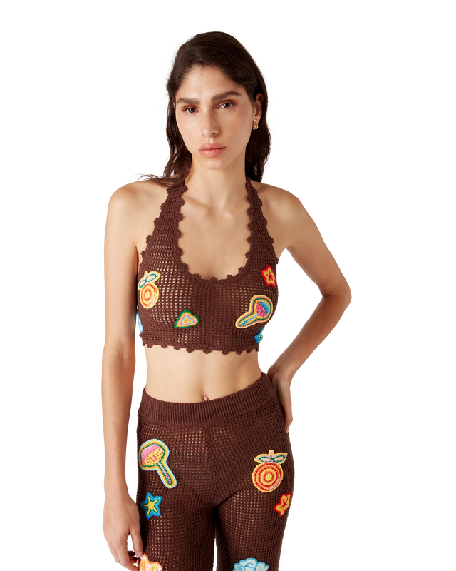Casablanca Motif Crochet Crop Top | Casablanca Paris
