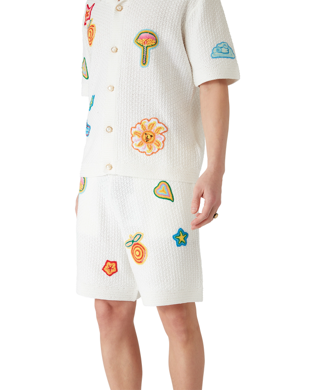 Casablanca Motif Crochet Shorts | Casablanca Paris