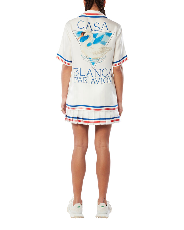 Casablanca Casablanca Par Avion Cuban Collar Silk Shirt | Casablanca Paris