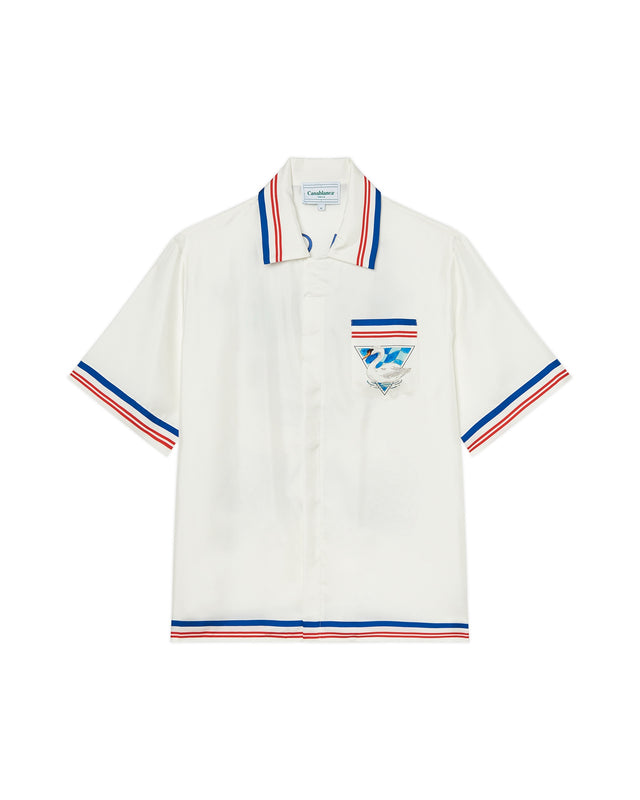 Casablanca Casablanca Par Avion Cuban Collar Silk Shirt | Casablanca Paris