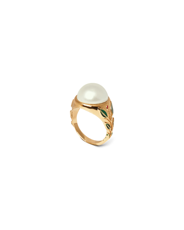 casablanca Pearl Signet Ring | Casablanca Paris