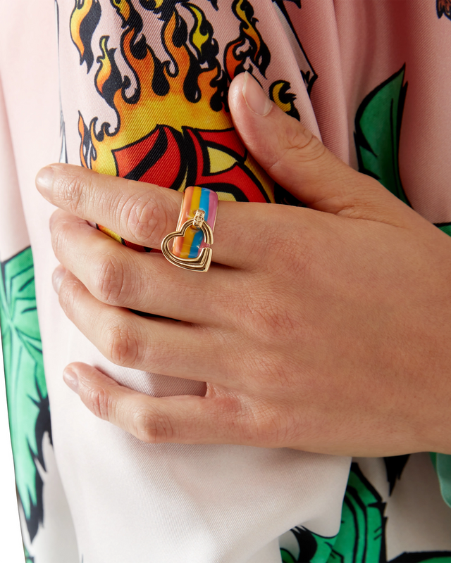 Casablanca Rainbow Heart Ring | Casablanca Paris
