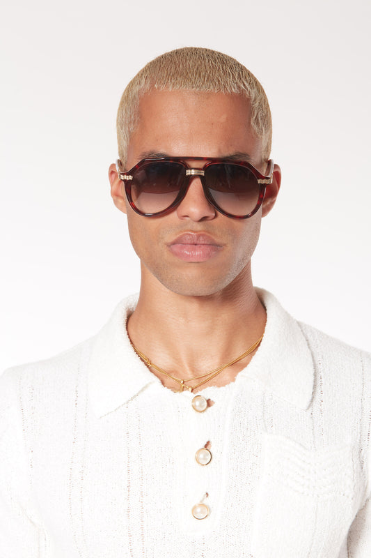 Casablanca Rajio Gold & Brown Sunglasses– Casablanca
