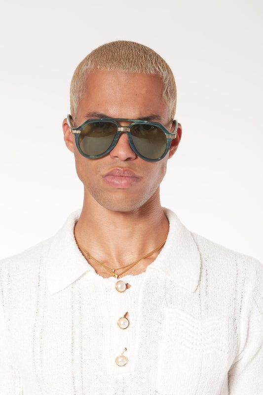 Casablanca Rajio Green & Gold Sunglasses– Casablanca