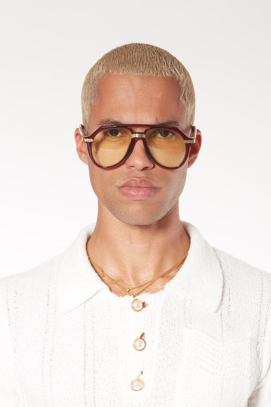 Casablanca Rajio Wine & Gold Sunglasses– Casablanca