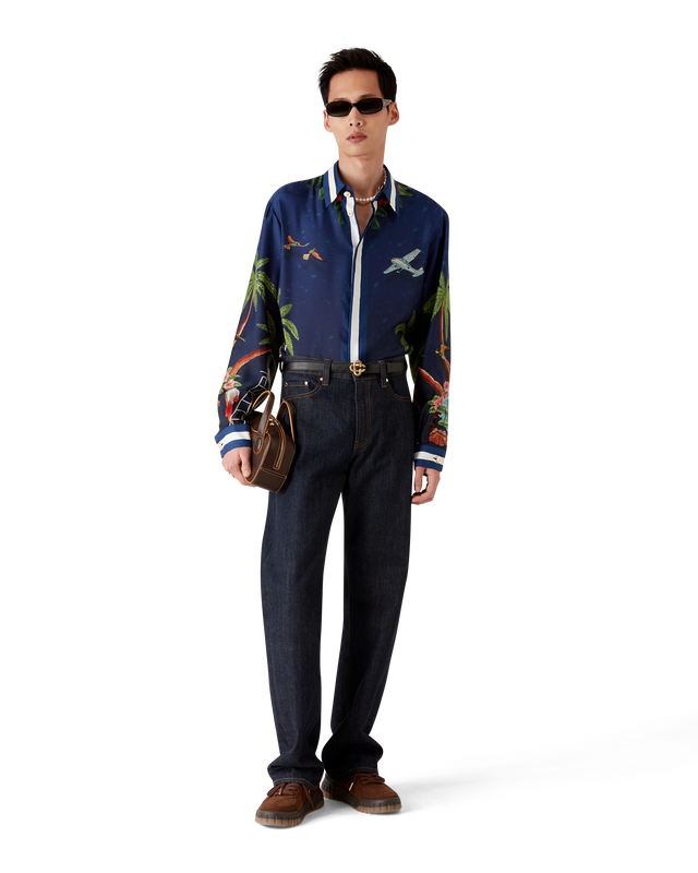 Casablanca Casablanca Surf Club Long-Sleeve Silk Shirt