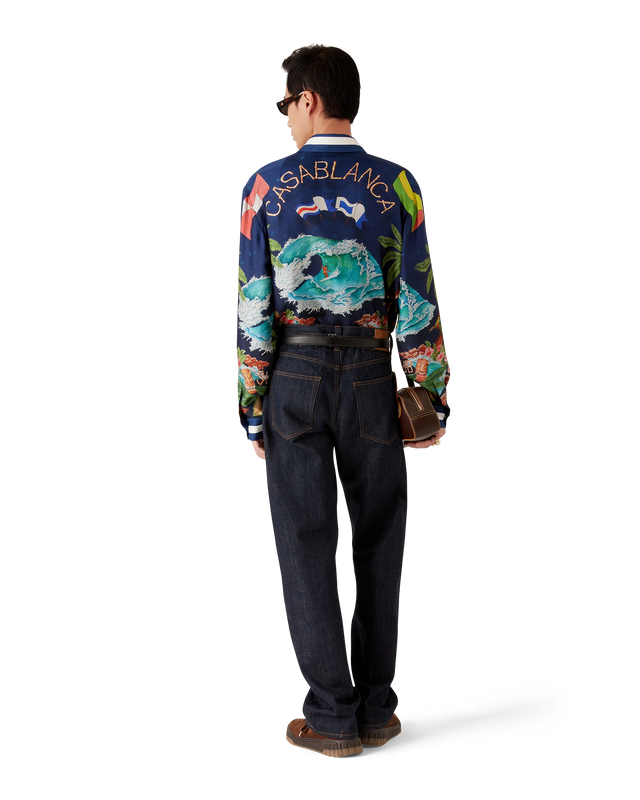 Casablanca Casablanca Surf Club Long-Sleeve Silk Shirt