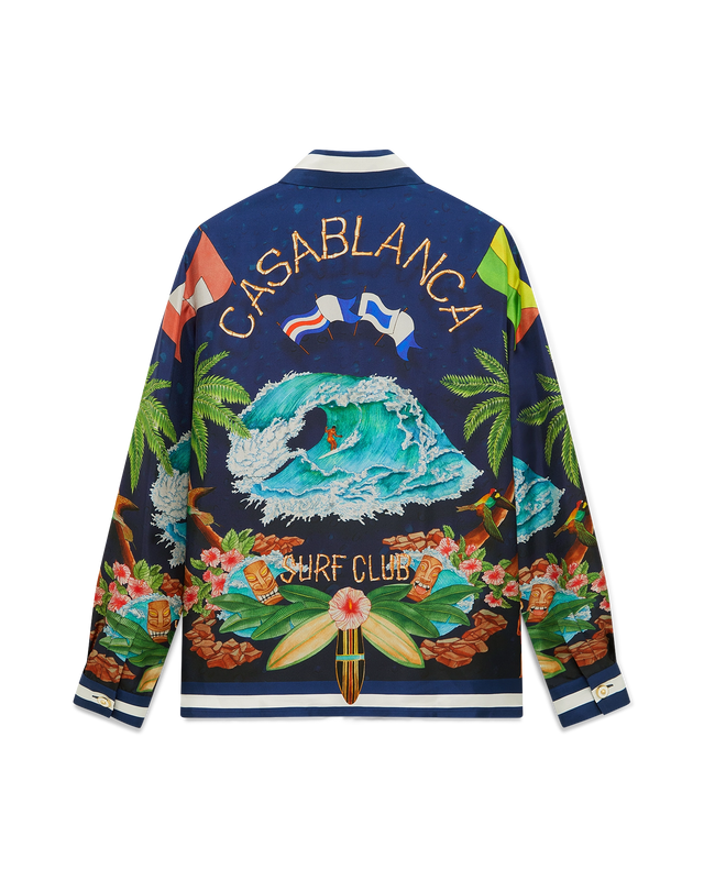 casablanca Casablanca Surf Club Long-Sleeve Silk Shirt