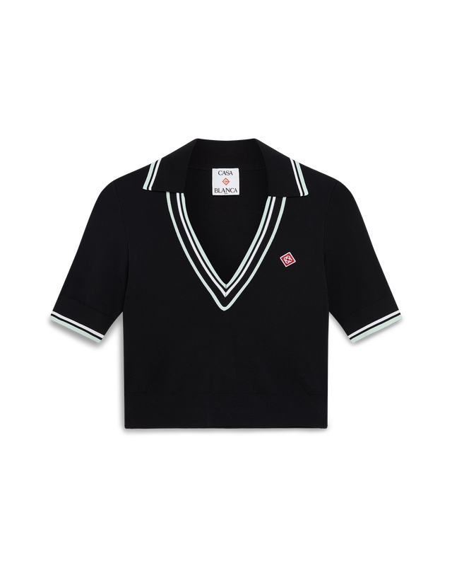 casablanca Viscose V-Neck Polo Shirt– Casablanca