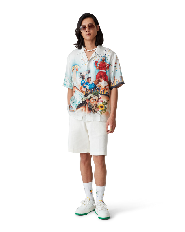 Casablanca Celebration Du Sport Short Sleeve Silk Shirt | Casablanca Paris