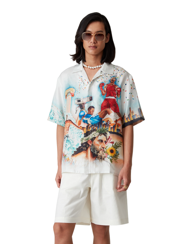 Casablanca Celebration Du Sport Short Sleeve Silk Shirt | Casablanca Paris
