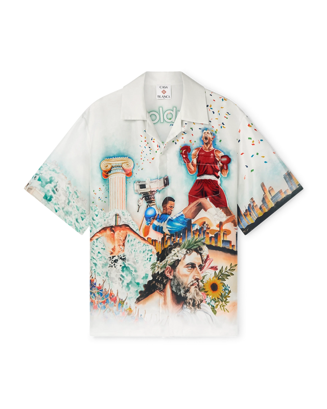 casablanca Celebration Du Sport Short Sleeve Silk Shirt | Casablanca Paris