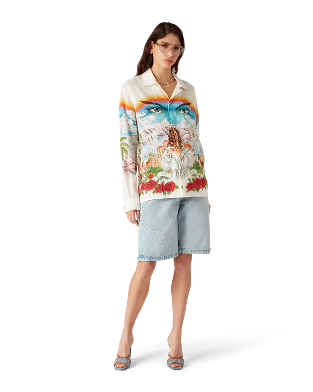 Casablanca Chateau Long Sleeve Linen Shirt | Casablanca Paris