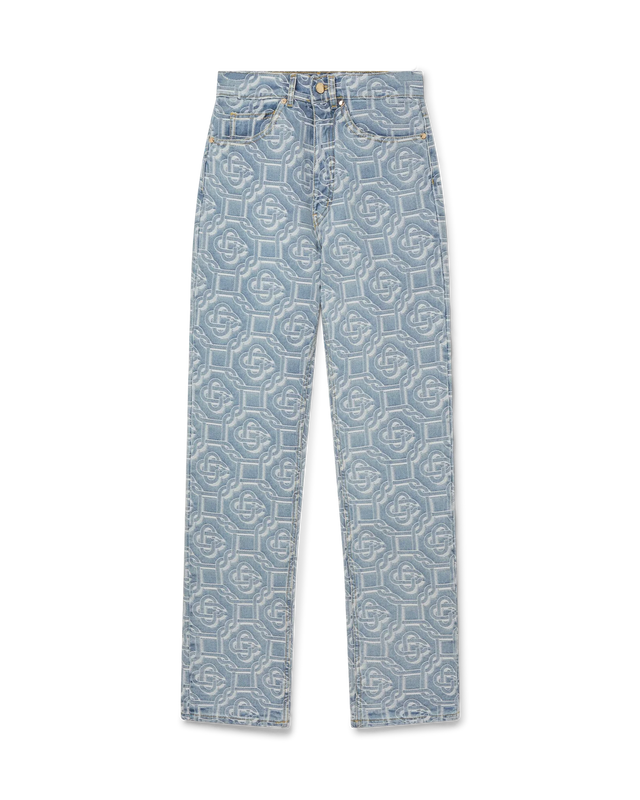 casablanca Classic Monogram Bleached Denim Pant– Casablanca