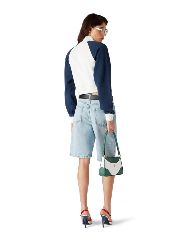 Casablanca Colourblock Quarter Zip Cropped Sweatshirt | Casablanca Paris