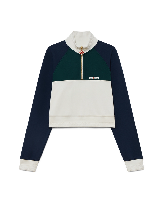 casablanca Colourblock Quarter Zip Cropped Sweatshirt | Casablanca Paris