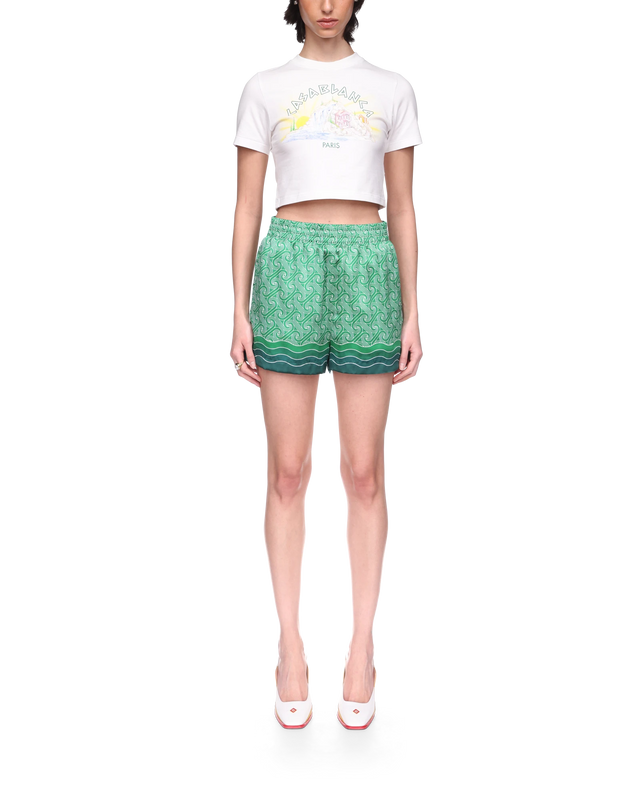 Casablanca Column Monogram Silk Shorts | Casablanca Paris